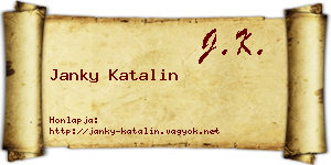 Janky Katalin névjegykártya